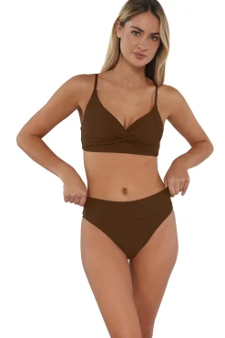 Discount Sunsets Tiki Brown Lyla Bralette Top