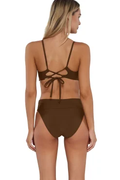Discount Sunsets Tiki Brown Lyla Bralette Top