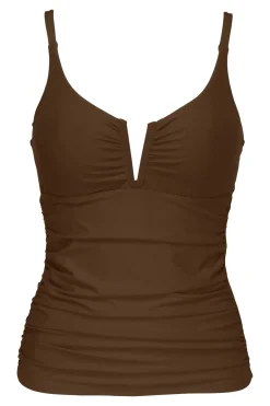 Outlet Sunsets Tiki Brown Zuri V-Wire Tankini Top