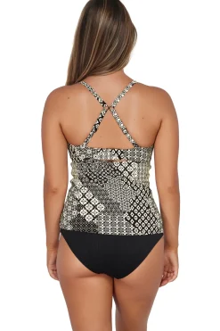 Fashion Sunsets Venice Seagrass Texture Zuri V-Wire Tankini Top