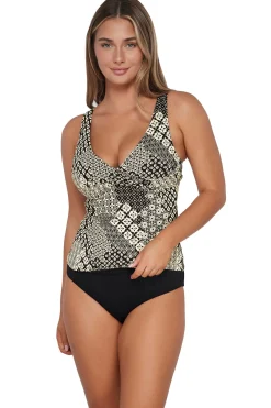New Sunsets Venice Seagrass Texture Elsie Tankini Top