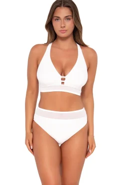 Sale Sunsets White Lily Annie High Waist Bottom