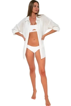 Discount Sunsets White Lily Delilah Shirt